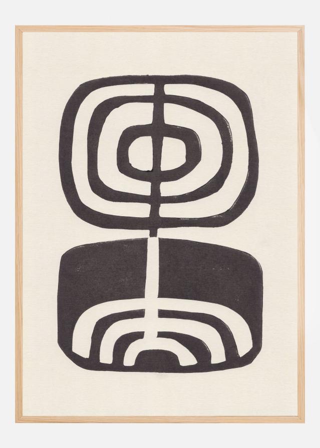 Modern Plant / Lino Print Póster