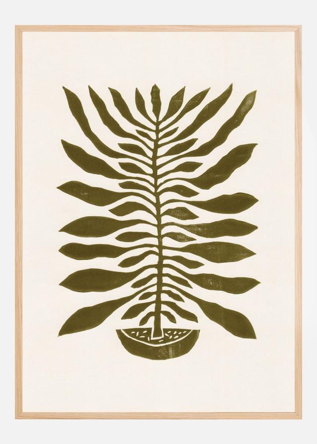 ne Hundred-Leaved Plant #22 / Lino Print Póster