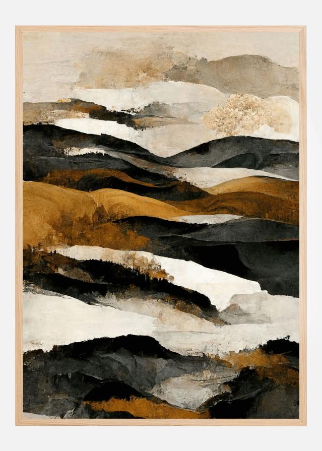 Ochre And Beige Mountains Póster