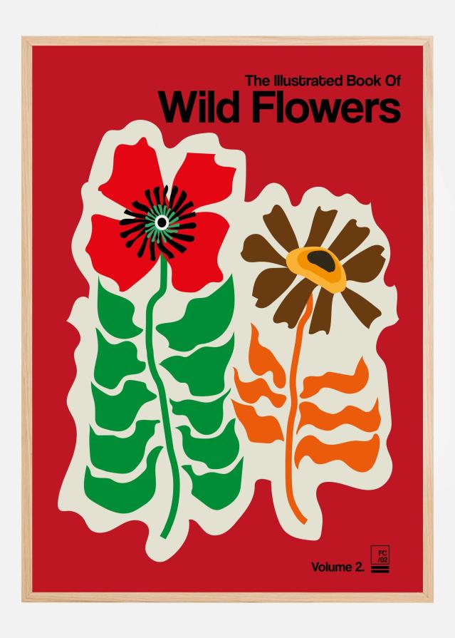 The Illustrated Book Of Wild Flowers Vol.2 Red Póster