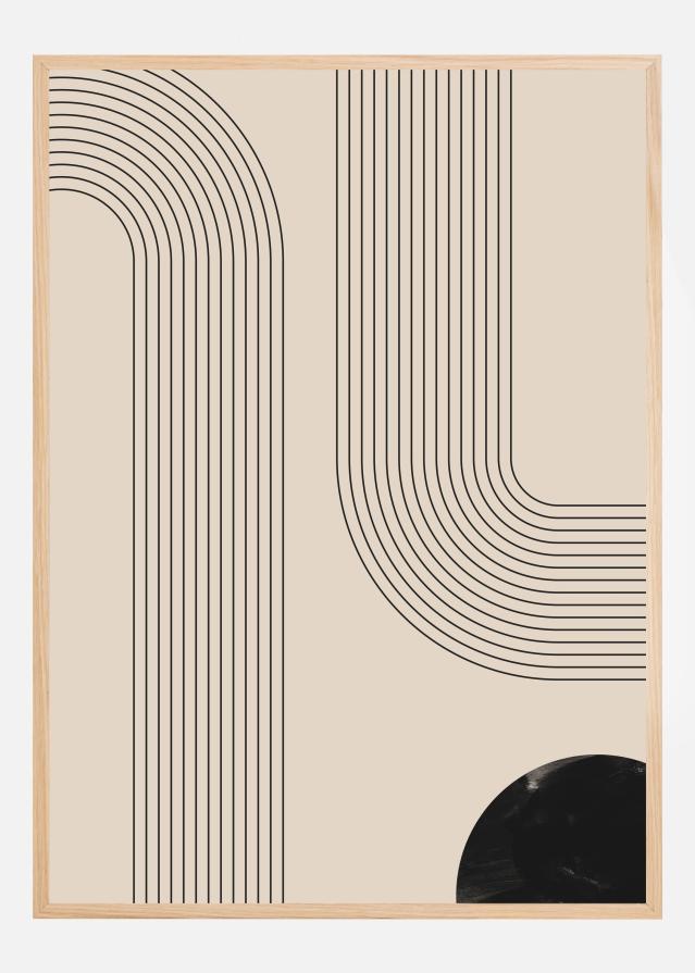 Black Minimal Line Art Póster