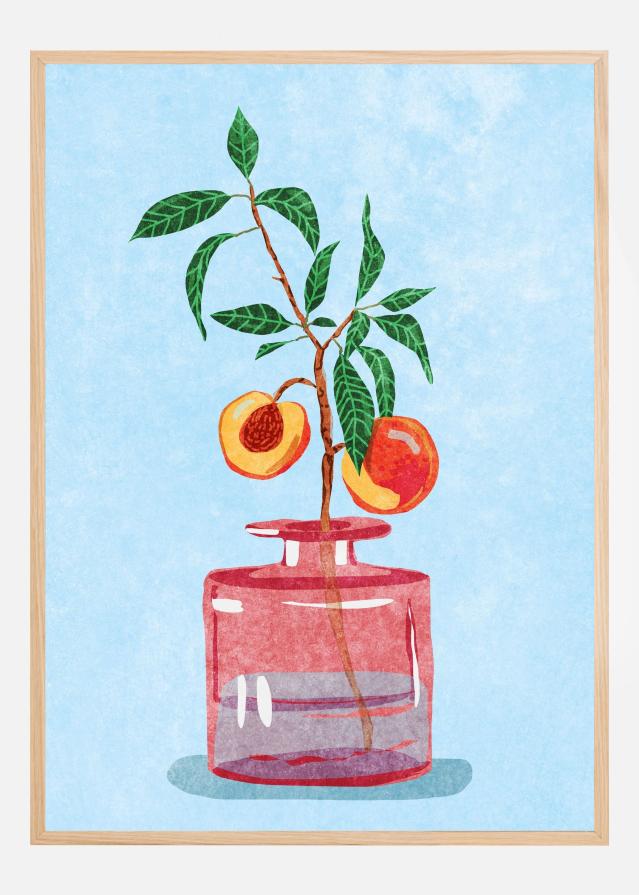 Peach Tree in Vase Póster