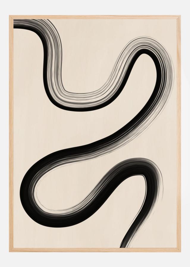 Black Brush Stroke Art Póster