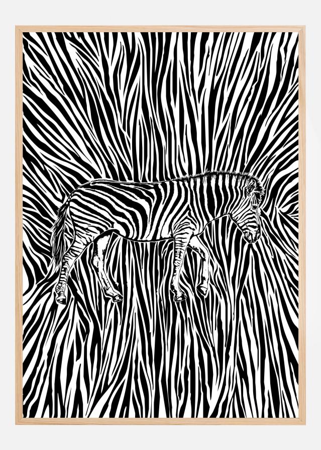 African Zebra striped camouflage Póster