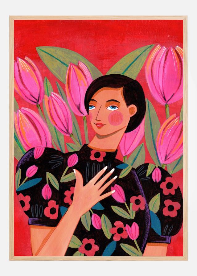 Abstract Modern Woman Portrait Póster