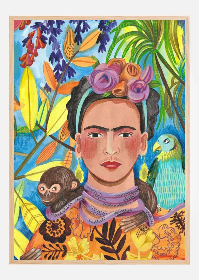 Frida and her parrots Póster