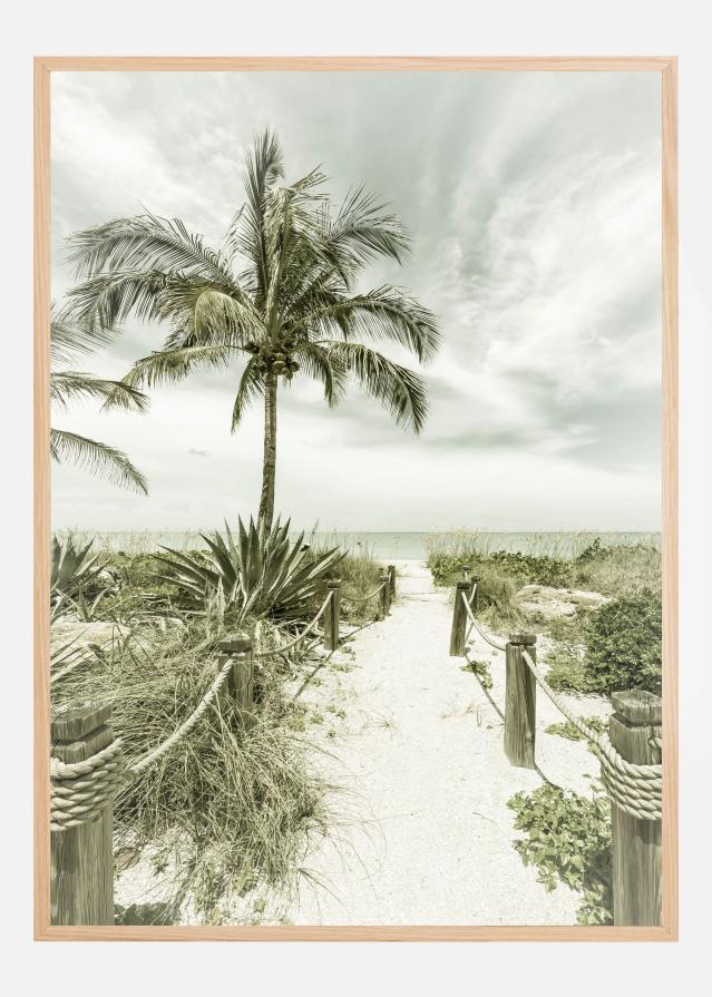 Vintage path to the beach Póster