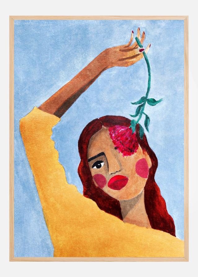 Magda with flower Póster