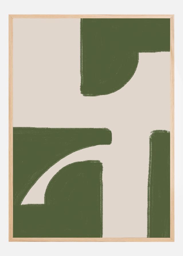 Green Beige Modern Póster