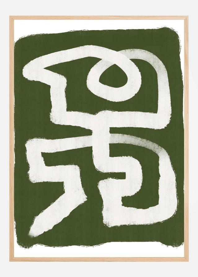 Abstract Green Line Póster