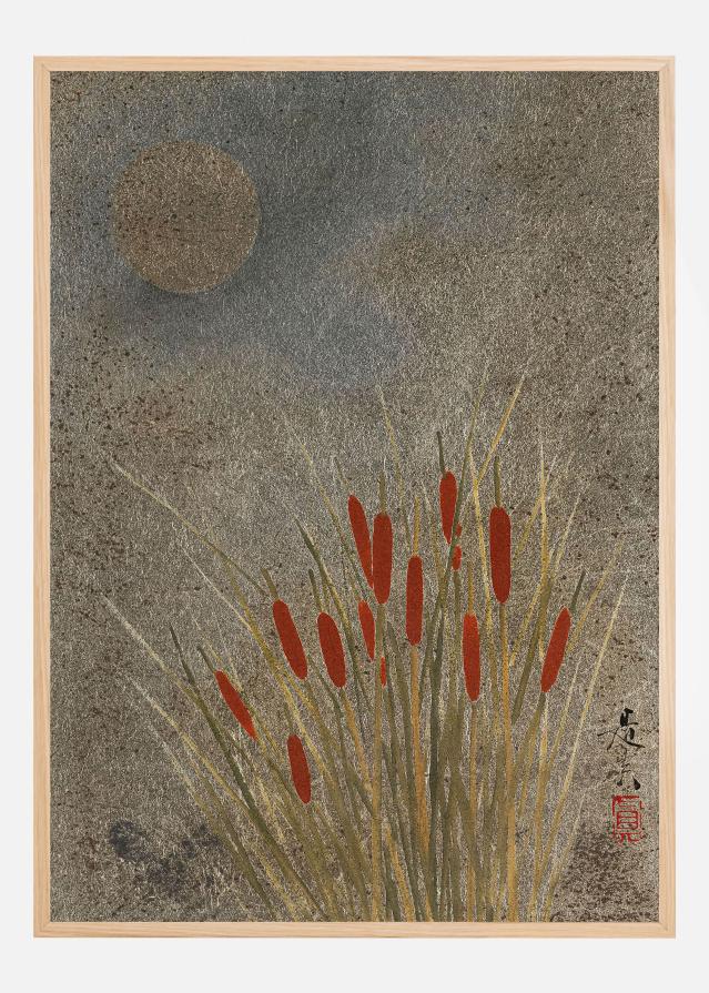 Japanese Grass Field At Night (1807a1891) Full Póster