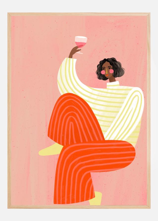 The Woman with the glass of wine Póster