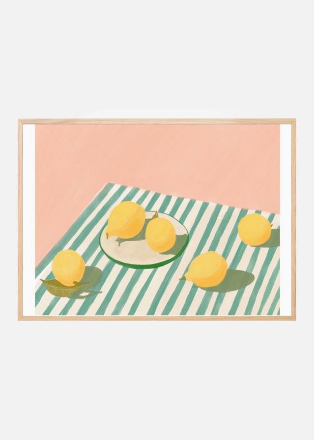 Lemons and stripes Póster