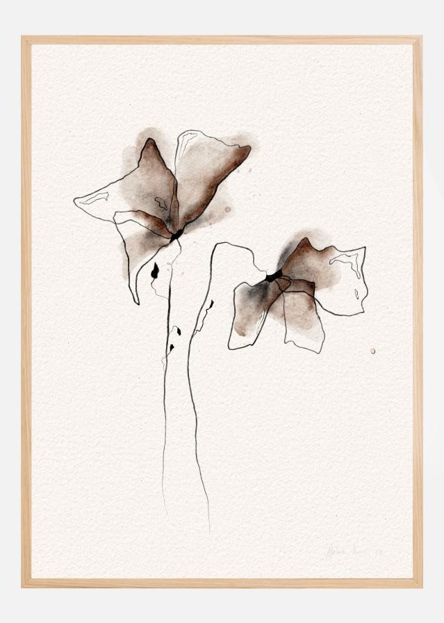 FUNKY FLOWERS digital watercolor painting Póster