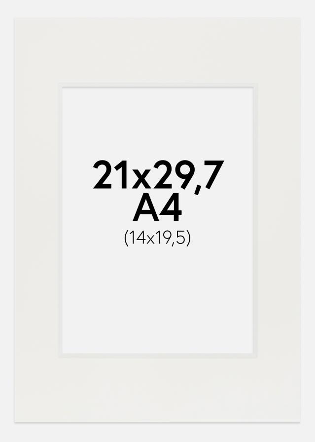 Passe-partout Branco 3 mm (Bordo interior branco) A4 21x29,7 cm (14x19,5)