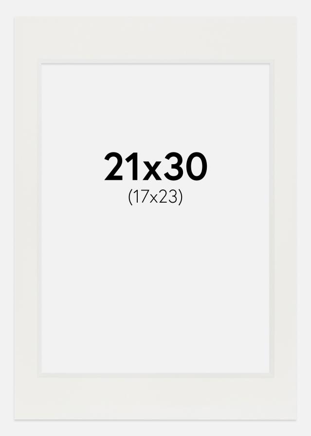 Passe-partout Branco 3 mm (Bordo interior branco) 21x30 cm (17x23)