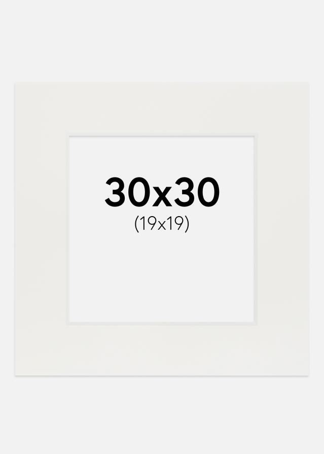 Passe-partout Branco 3 mm (Bordo interior branco) 30x30 cm (19x19)