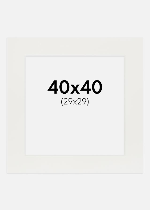Passe-partout Branco 3 mm (Bordo interior branco) 40x40 cm (29x29)