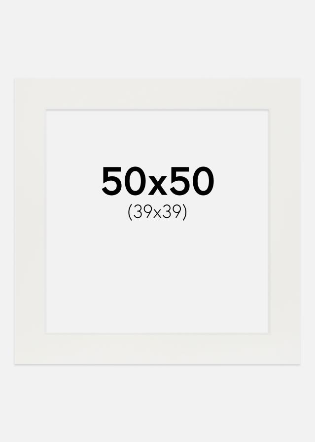 Passe-partout Branco 3 mm (Bordo interior branco) 50x50 cm (39x39)