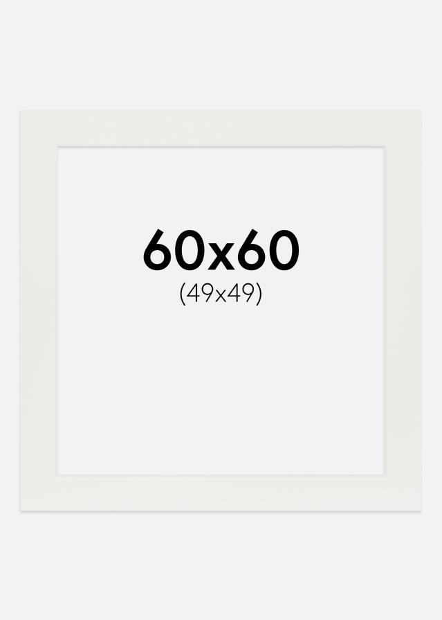 Passe-partout Branco 3 mm (Bordo interior branco) 60x60 cm (49x49)