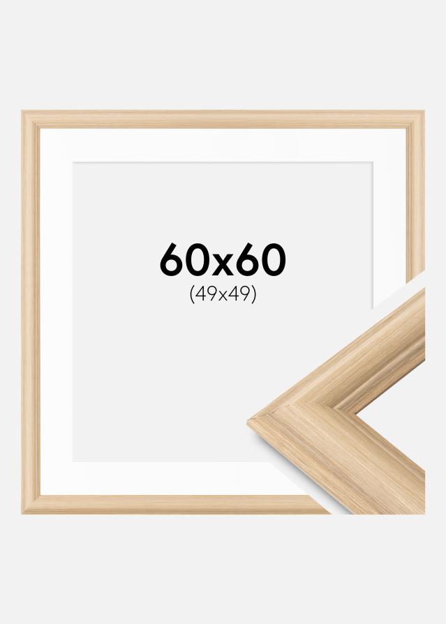 Moldura Västkusten Carvalho 60x60 cm - Passe-partout Branco 50x50 cm