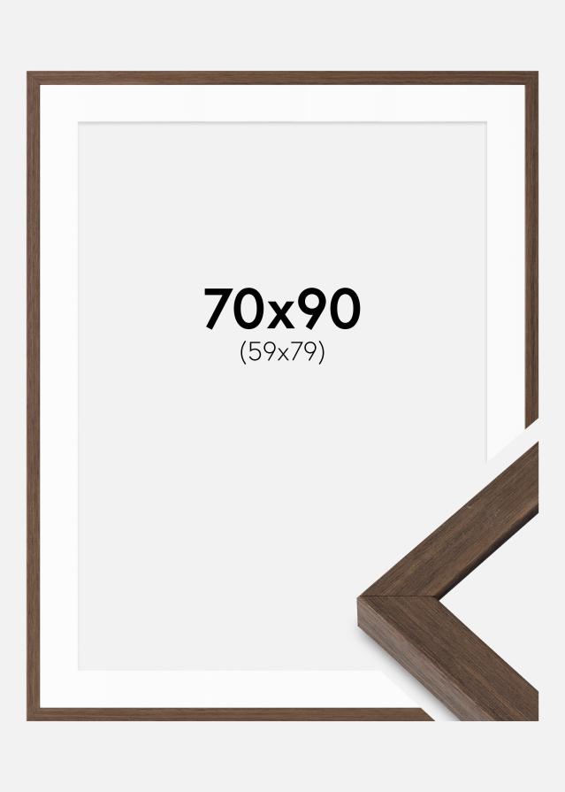 Moldura Hermes Noz 70x90 cm - passe-partout Branco 60x80 cm