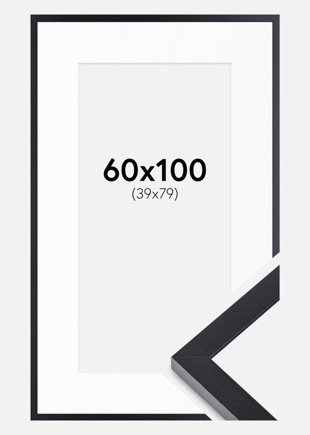 Moldura Selection Preto 60x100 cm - passe-partout Branco 40x80 cm