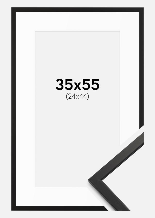 Moldura Edsbyn Preto 35x55 cm - passe-partout Branco 25x45 cm
