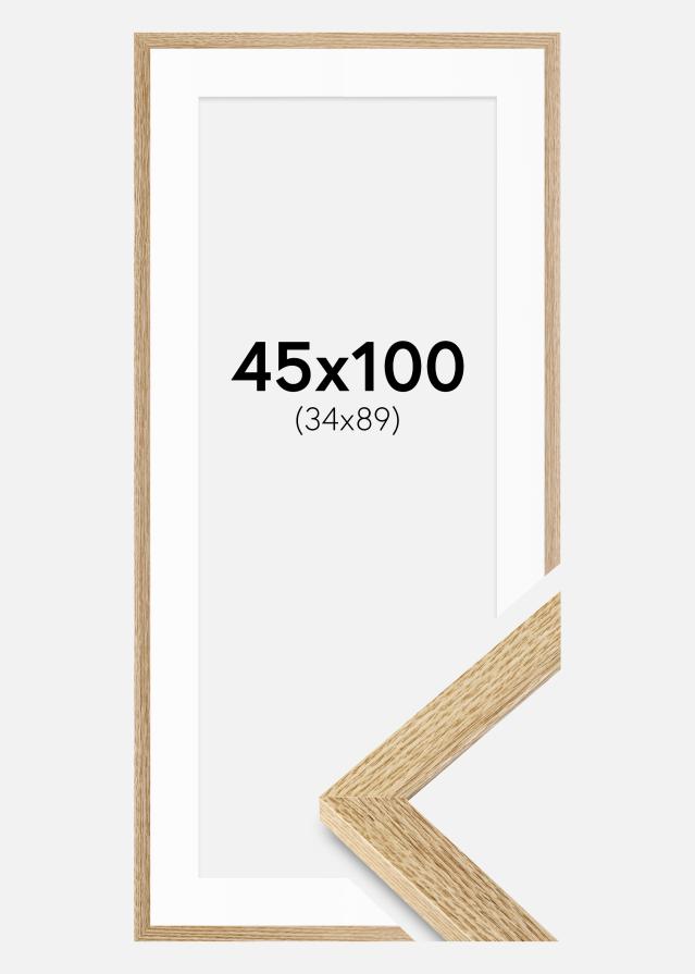 Moldura Selection Carvalho 45x100 cm - passe-partout Branco 35x90 cm