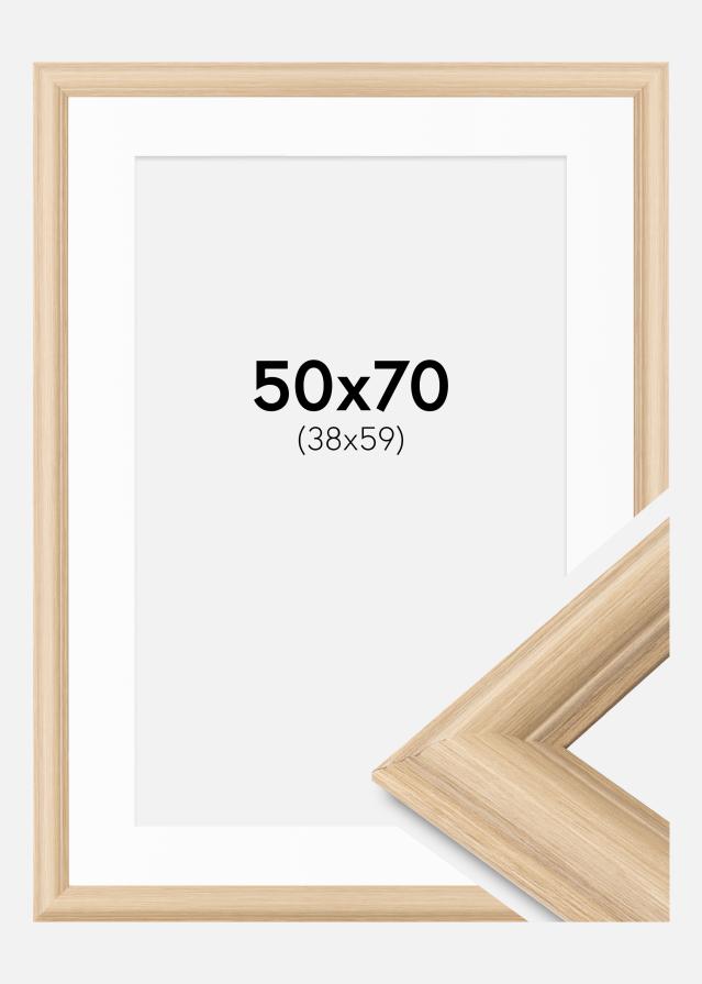 Moldura Västkusten Carvalho 50x70 cm - passe-partout Branco 39x60 cm