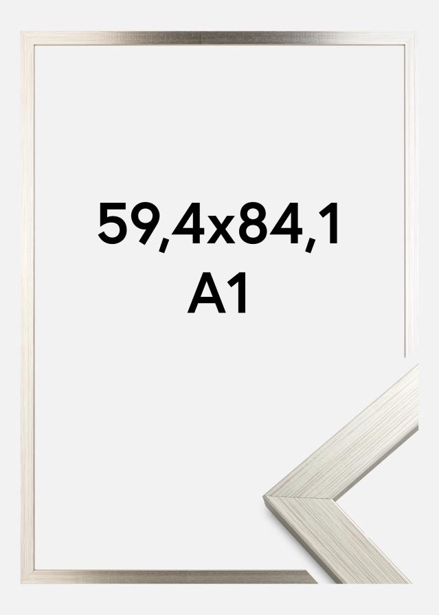 Moldura Prateado Wood Vidro acrílico 59,4x84,1 cm (A1)