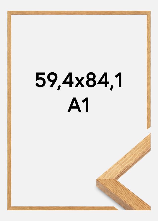 Moldura Tulipa Vidro acrílico Carvalho maciço 59,4x84,1 cm (A1)