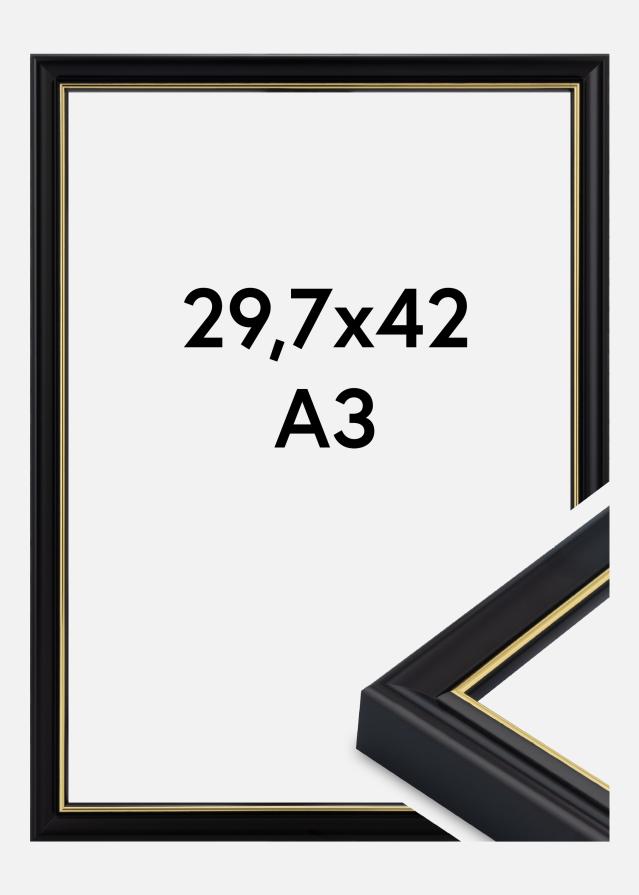 Moldura Canterbury Vidro acrílico Preto 29,7x42 cm (A3)