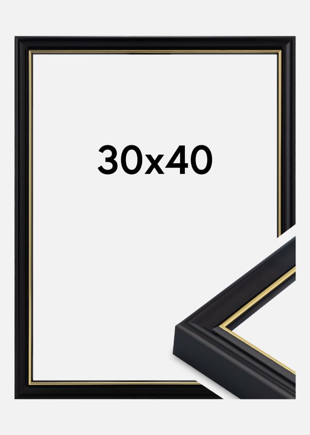 Moldura Canterbury Vidro acrílico Preto 30x40 cm