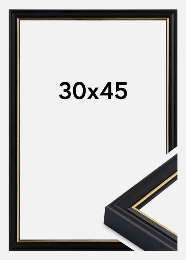 Moldura Canterbury Vidro acrílico Preto 30x45 cm