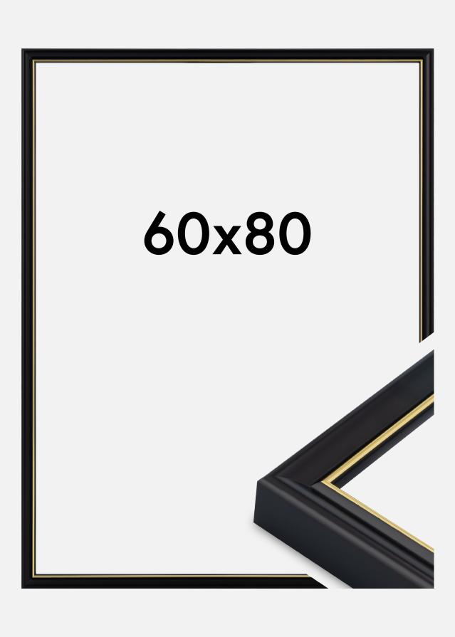 Moldura Canterbury Vidro acrílico Preto 60x80 cm