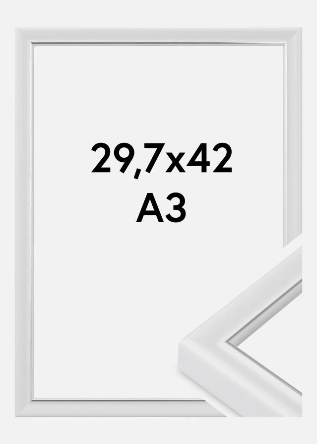 Moldura Canterbury Vidro acrílico Branco 29,7x42 cm (A3)