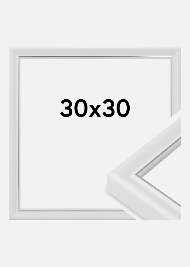 Moldura Canterbury Vidro acrílico Branco 30x30 cm