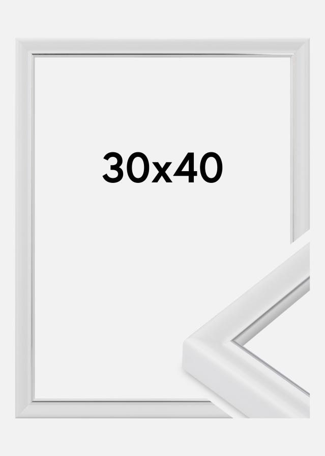 Moldura Canterbury Vidro acrílico Branco 30x40 cm