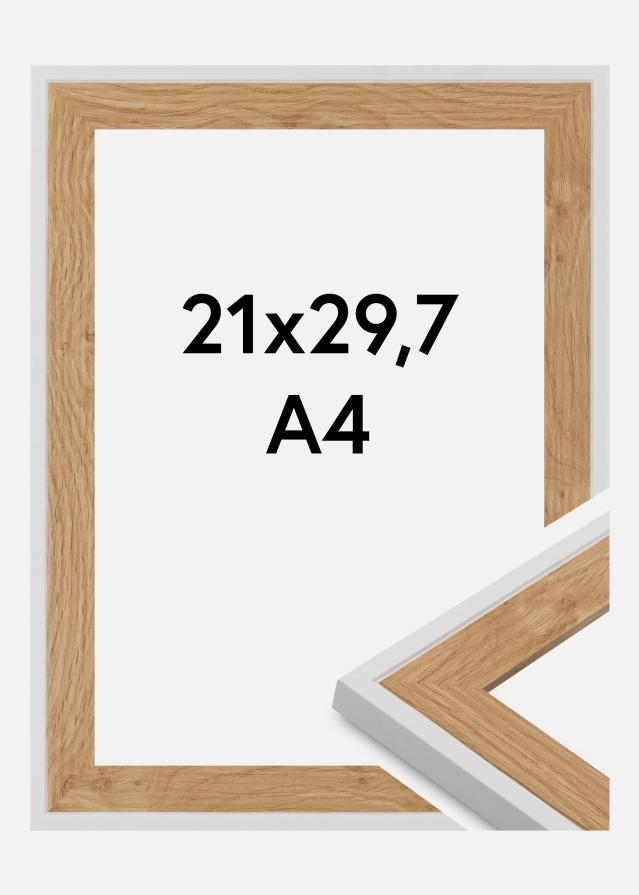 Moldura Clearline Vidro acrílico Branco 21x29,7 cm (A4)