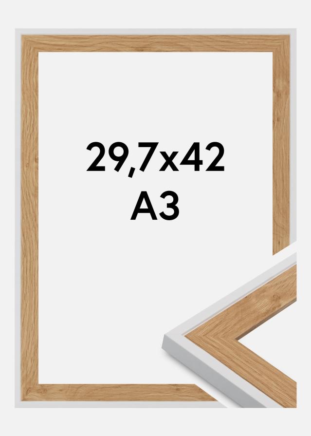 Moldura Clearline Vidro acrílico Branco 29,7x42 cm (A3)