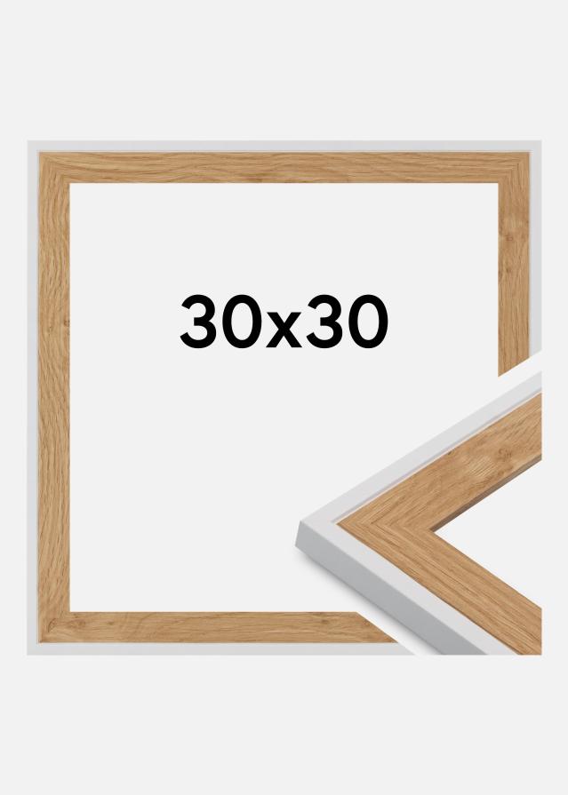 Moldura Clearline Vidro acrílico Branco 30x30 cm