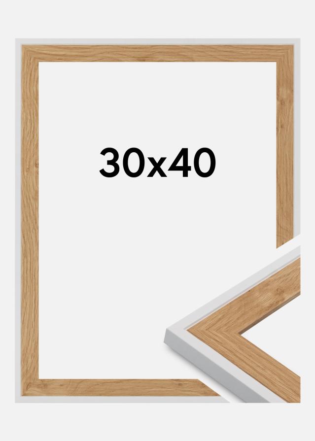 Moldura Clearline Vidro acrílico Branco 30x40 cm