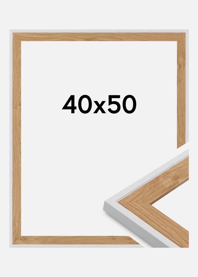 Moldura Clearline Vidro acrílico Branco 40x50 cm