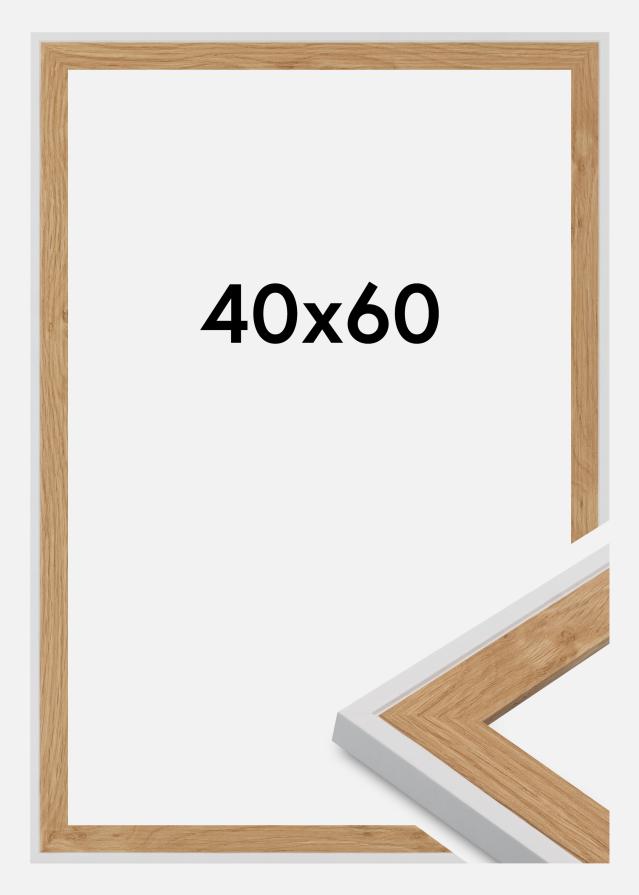 Moldura Clearline Vidro acrílico Branco 40x60 cm