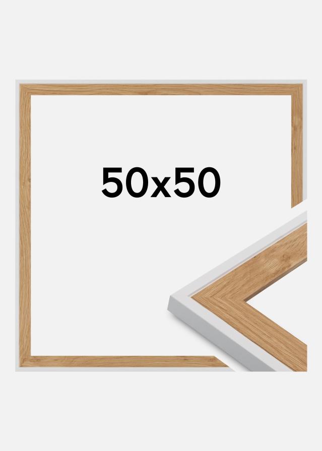 Moldura Clearline Vidro acrílico Branco 50x50 cm