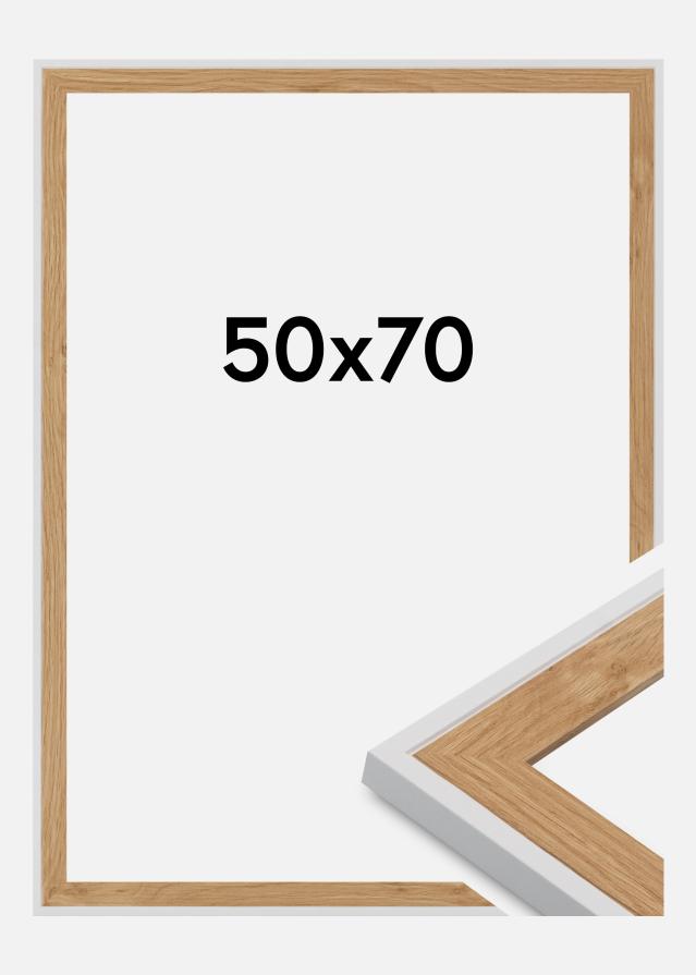 Moldura Clearline Vidro acrílico Branco 50x70 cm