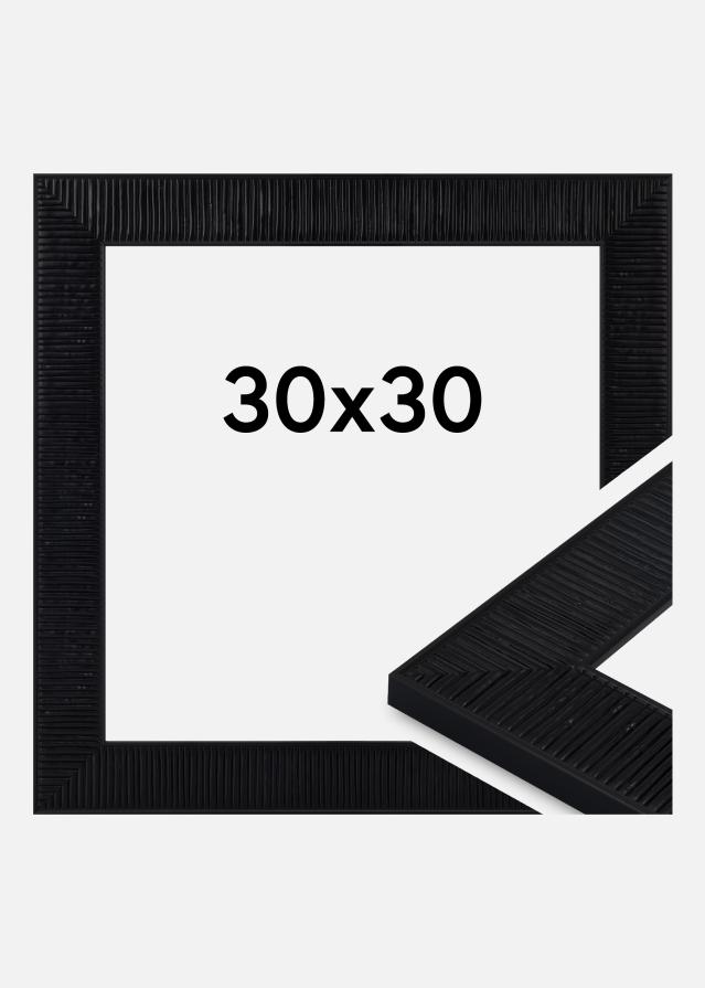 Moldura Lund Vidro acrílico Preto 30x30 cm