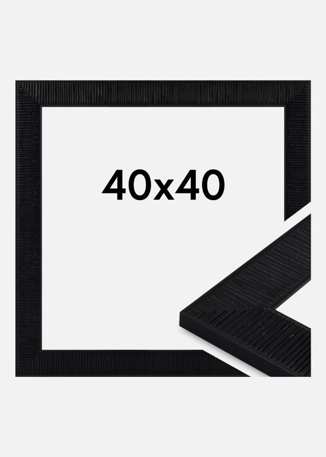 Moldura Lund Vidro acrílico Preto 40x40 cm