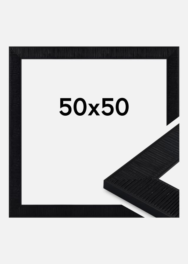 Moldura Lund Vidro acrílico Preto 50x50 cm